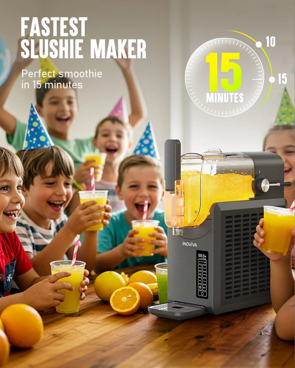 2026 NewSlushie Machine, No Ice Needed, 88 oz INOVIVA Slushy Machine for Home with Self-Cleaning Function, Professional Frozen Drink Maker, 5 Preset Programs, Frozen Margaritas, Frappés, Milkshake, and More