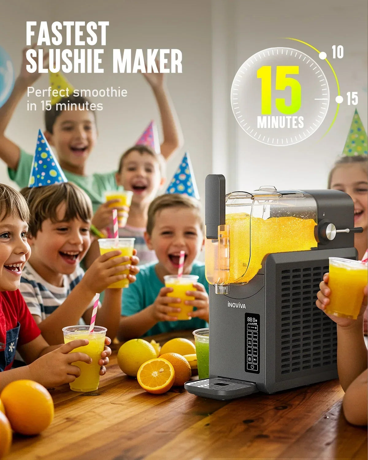 2026 NewSlushie Machine, No Ice Needed, 88 oz INOVIVA Slushy Machine for Home with Self-Cleaning Function, Professional Frozen Drink Maker, 5 Preset Programs, Frozen Margaritas, Frappés, Milkshake, and More