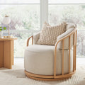 2026 NewBetter Homes & Gardens Lillian Swivel Birdcage Accent Chair, Cream Linen