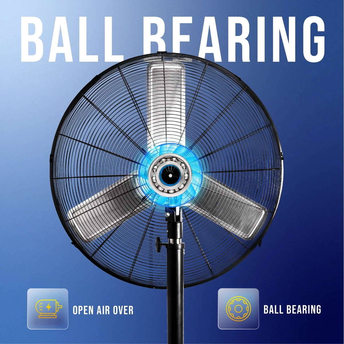 2026 NewTornado - 20 Inch High Velocity Metal Oscillating Pedestal Fan - Commercial, Industrial Use Water-Resistant