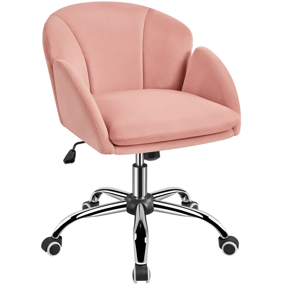 2026 NewYaheetech Modern Vanity Chair Swivel Rolling Chair with Armrests, Pink