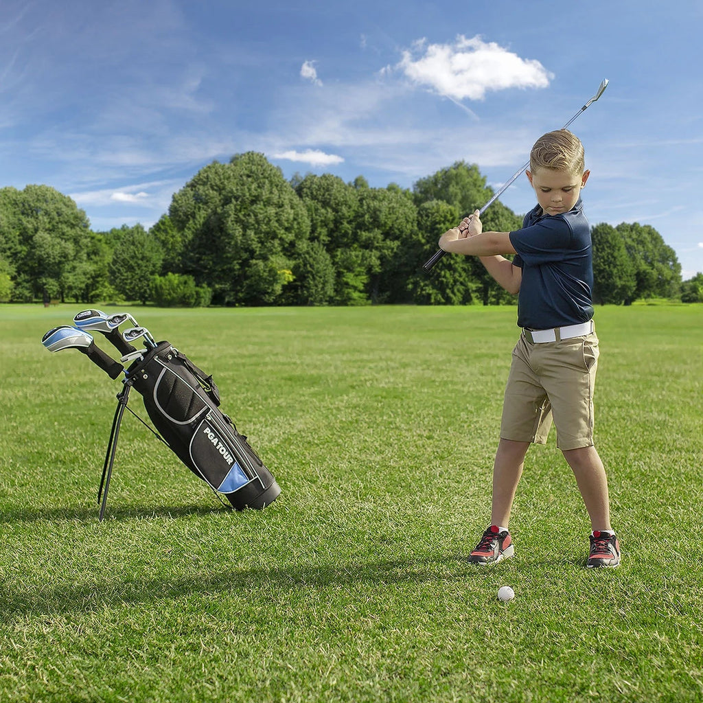 2026 NewPGA Tour Right-Handed 10 Piece Kids Golf Club Stand Bag Set; Player Height 4'8 - 5'2", Ages 8-12