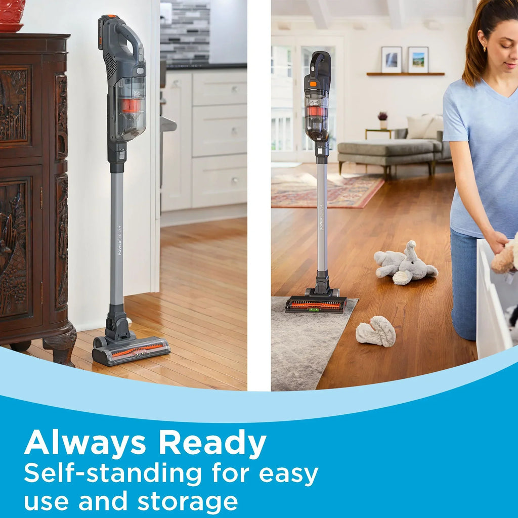 2026 NewBLACK+DECKER POWERSERIES+ 20V MAX* Cordless Stick Vacuum Kit, for Carpet and Hard Floors, Convertible to Handheld, 44 Minute Run-time, for Daily Cleaning, BHFEA18D1