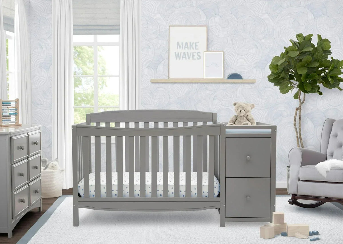 2026 NewDelta Children Mason 6-in-1 Convertible Crib and Changer. Gray