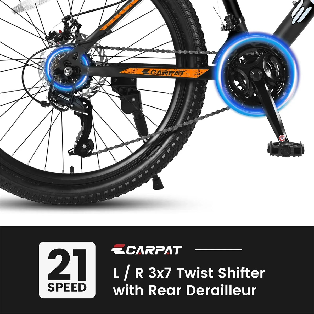 2026 New26" Mountain Bike for Adult, 21 Speed MTB with High-carbon Steel Frame, Orange