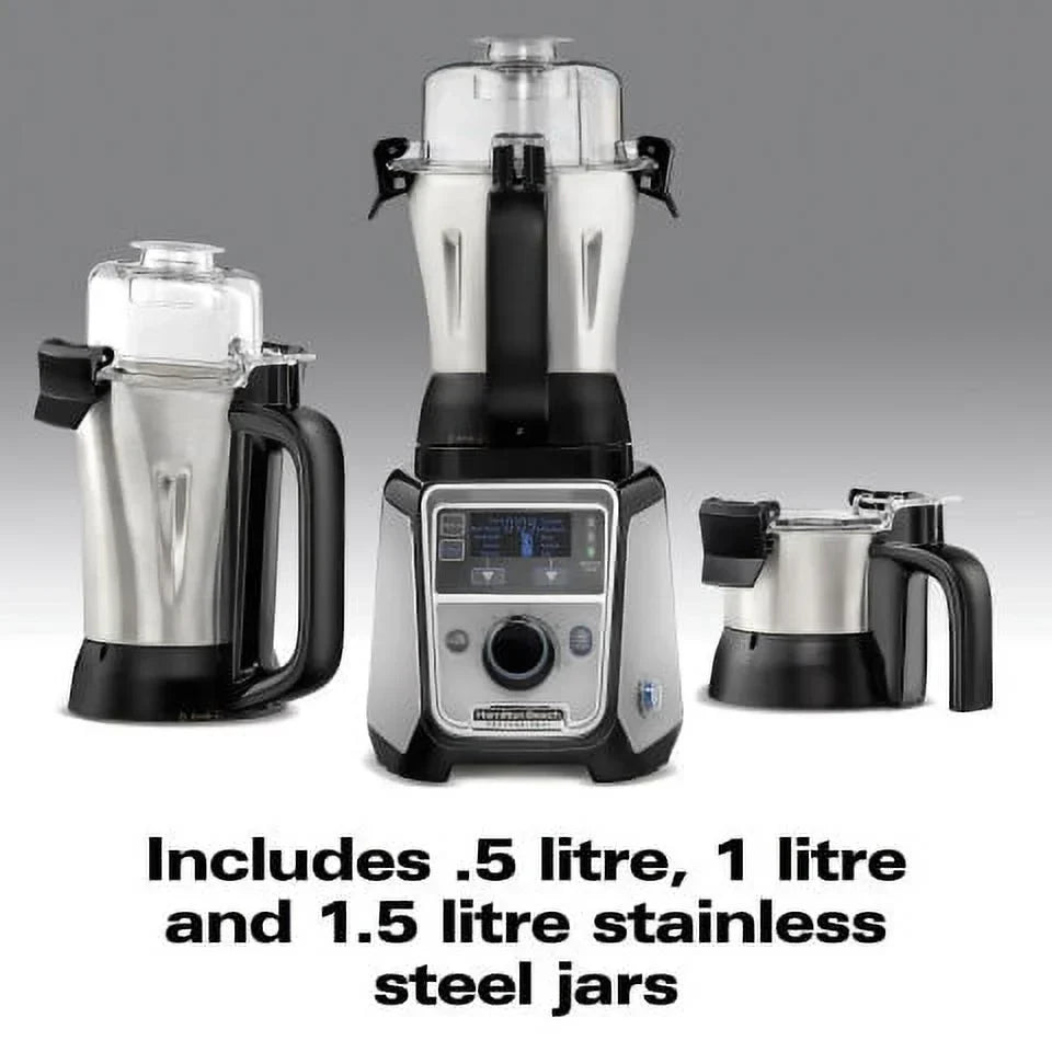 2026 NewHamilton Beach Professional 2.2 HP 120V Juicer Mixer Grinder with 3 Stainless Steel Jars, 1.5 Liters, Model 58770