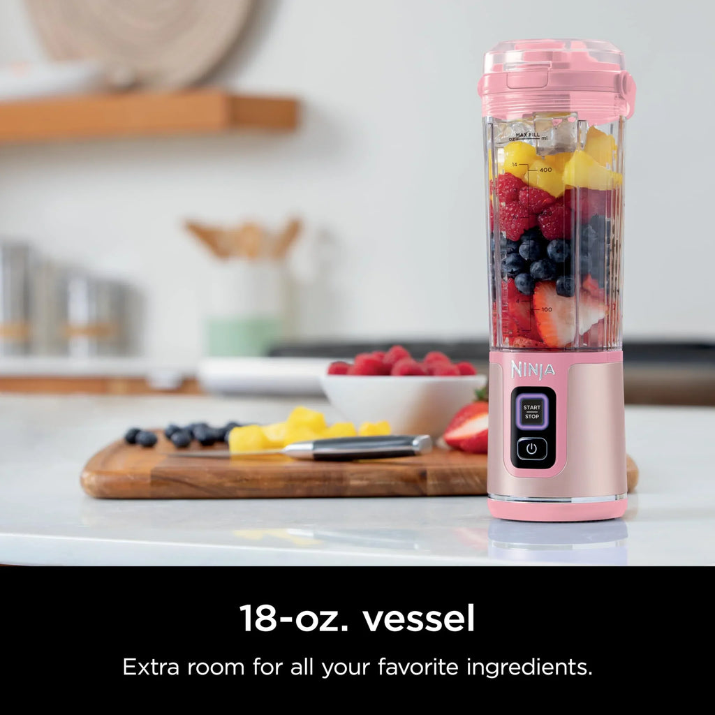 2026 NewNinja Blast Portable Blender, Cordless, 18oz. Vessel, Personal Blender for Shakes & Smoothies, BPA Free, Leakproof Lid & Sip Spout, USB-C Rechargeable, Dishwasher Safe Parts, Metallic Purple,