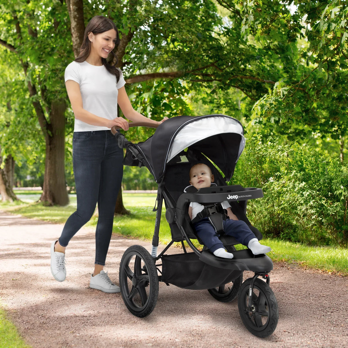 2026 NewJeep TurboGlyde Jogging Stroller by Delta Children, Black