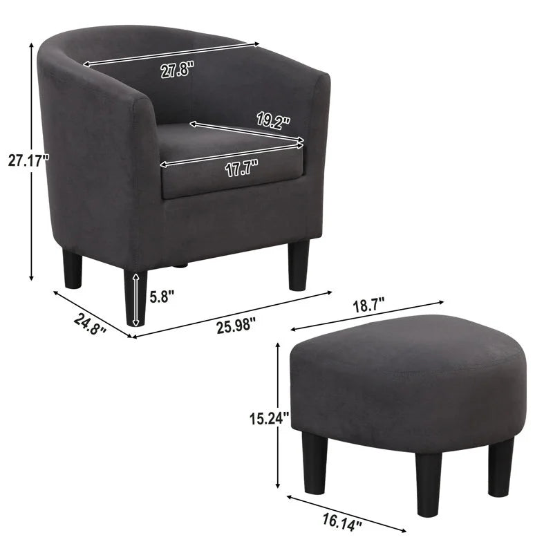 2026 NewBonzy Home Velvet Accent Chair with Ottoman for Living Room,Beige