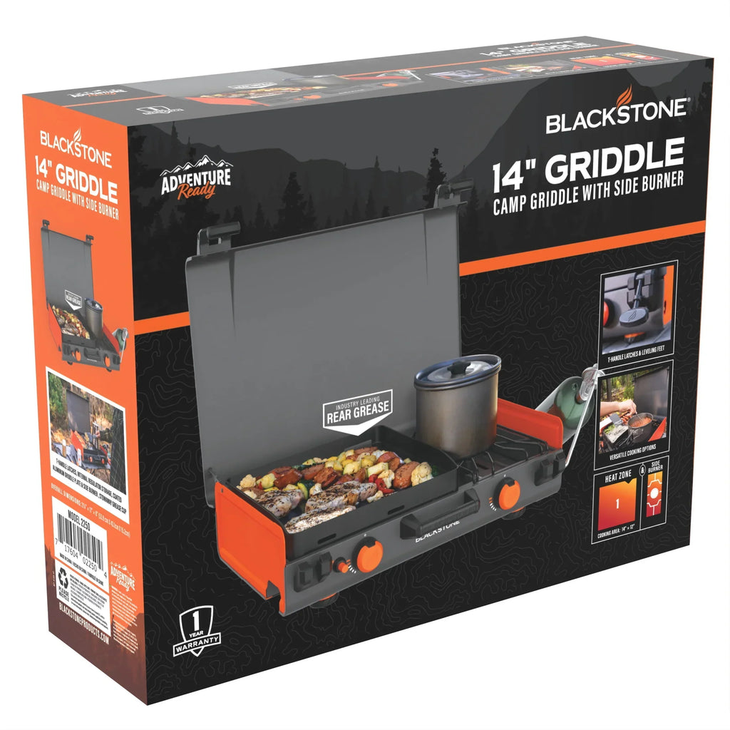 2026 NewBlackstone Adventure Ready 12"x14" Propane Camping Griddle with Side Burner