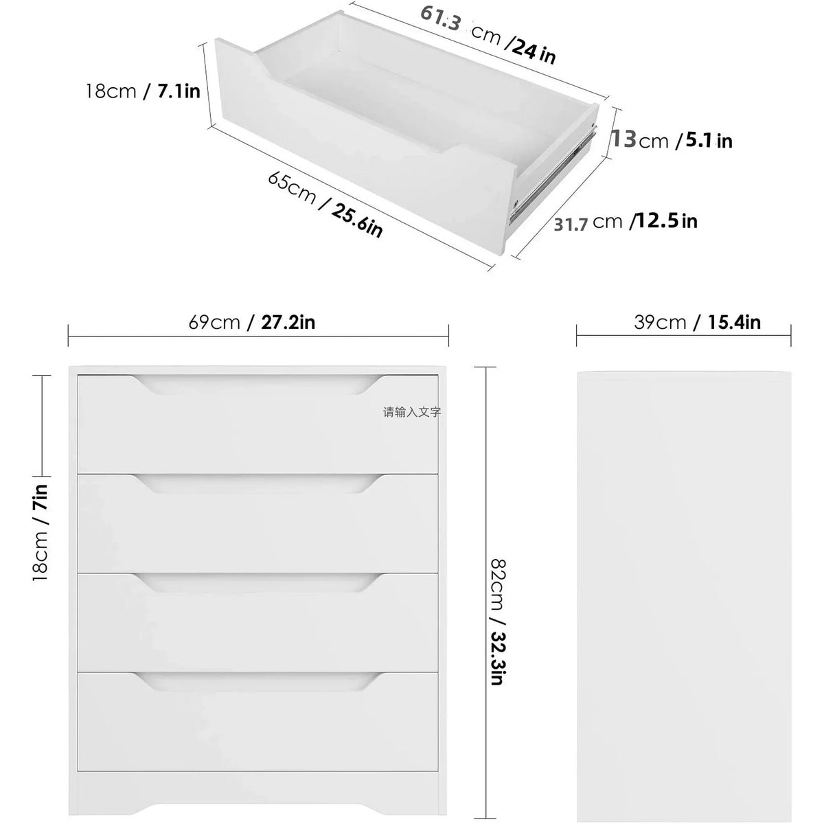 2026 NewHomfa 4 Large Drawers Dresser, Modern Wood Chest of Drawers for Bedroom Hallway Living Room, White