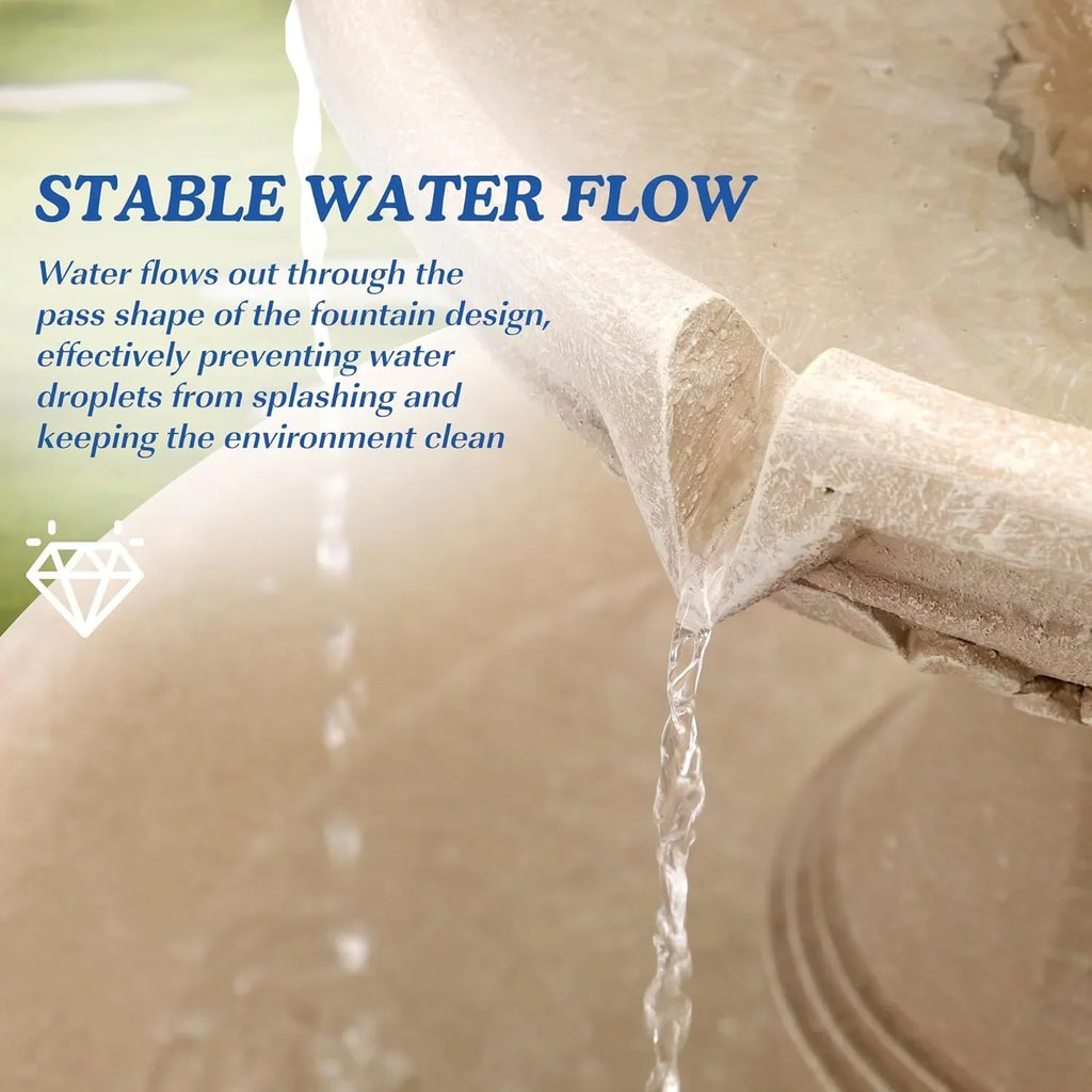 2026 NewMagic Union Italian Solar Water Fountains Outdoor Garden Decor - 48.4''H Fountain and Waterfall, Large Cascading Indoor Floor-Standing Resin Bubbler Fountain Features W/Pump for Patio, Backyard