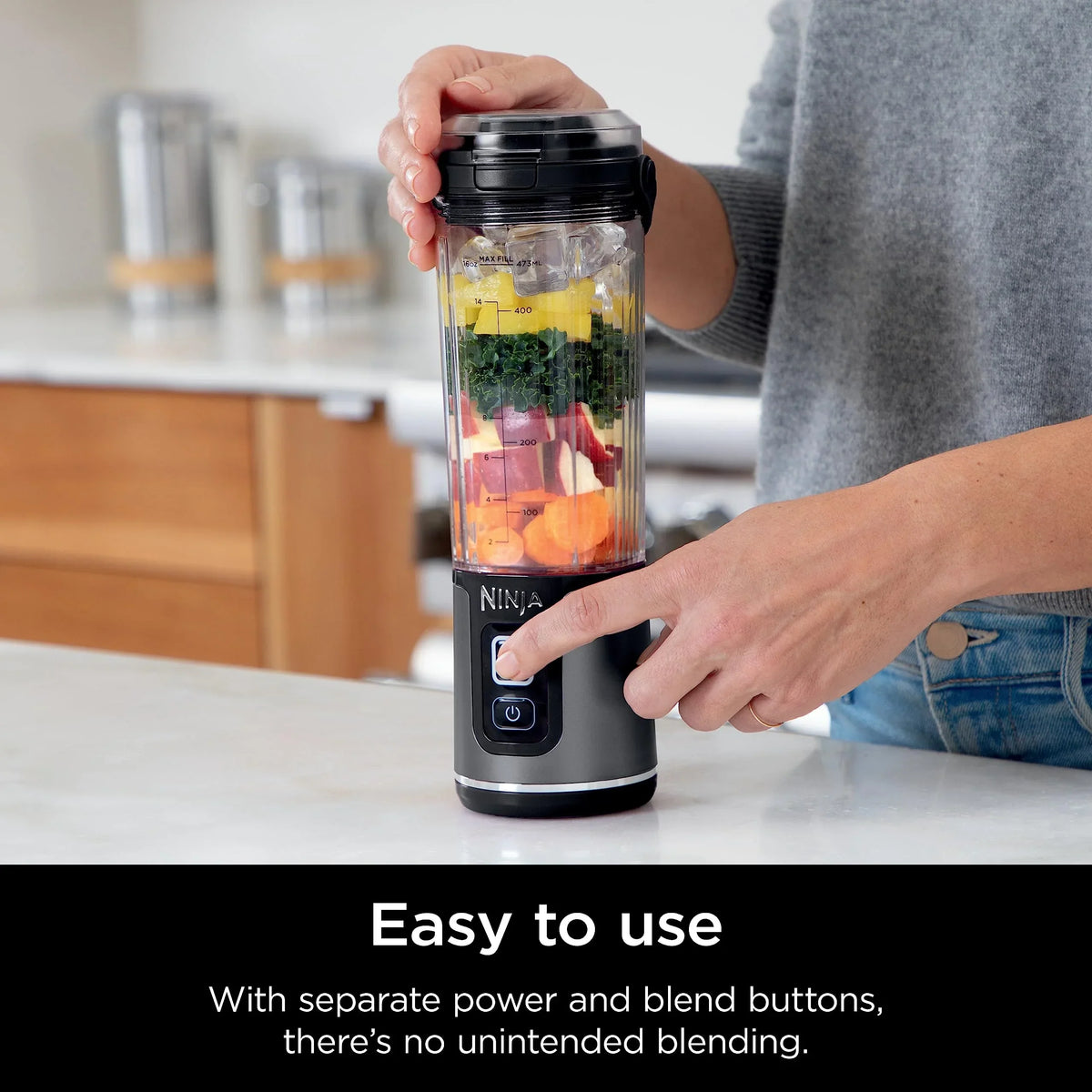 2026 NewNinja Blast Portable Blender, Cordless, 18oz. Vessel, Personal Blender for Shakes & Smoothies, BPA Free, Leakproof Lid & Sip Spout, USB-C Rechargeable, Dishwasher Safe Parts, Metallic Purple,