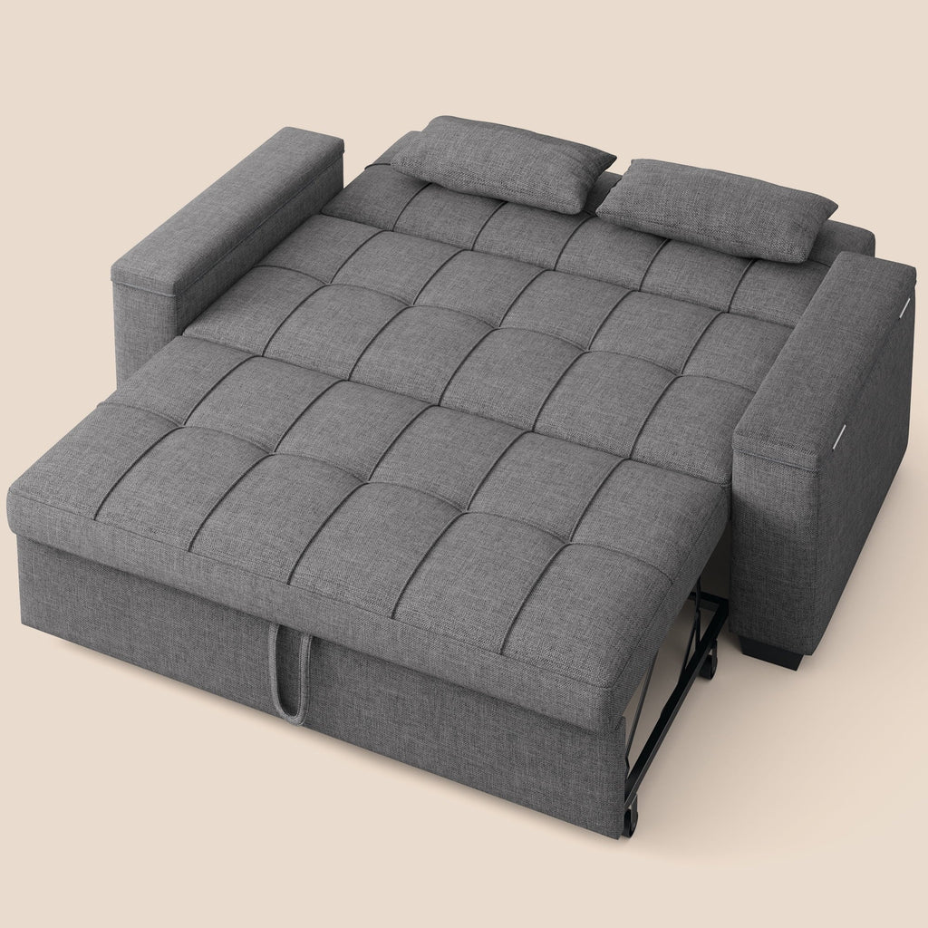 2026 NewSofa Bed, Lofka 3-in-1 Convertible Sleeper Sofa with Storage, Adjustable Backrest & Pull Out Function - Sleeper Chair for Small Space, Apartment, Dark Grey