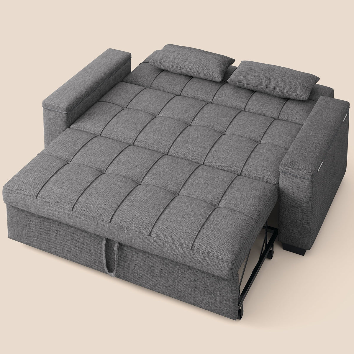 2026 NewSofa Bed, Lofka 3-in-1 Convertible Sleeper Sofa with Storage, Adjustable Backrest & Pull Out Function - Sleeper Chair for Small Space, Apartment, Dark Grey
