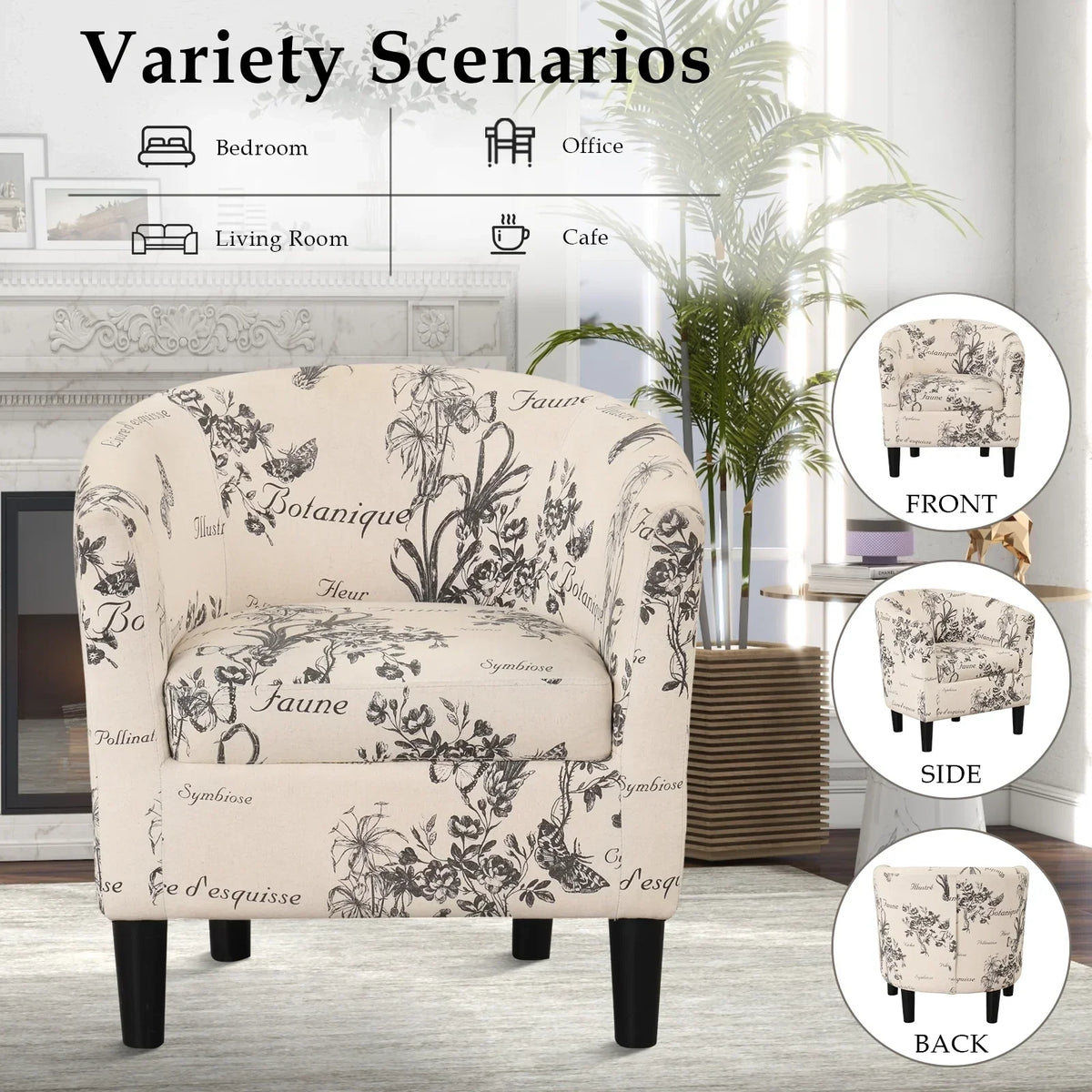 2026 NewBonzy Home Velvet Accent Chair with Ottoman for Living Room,Beige