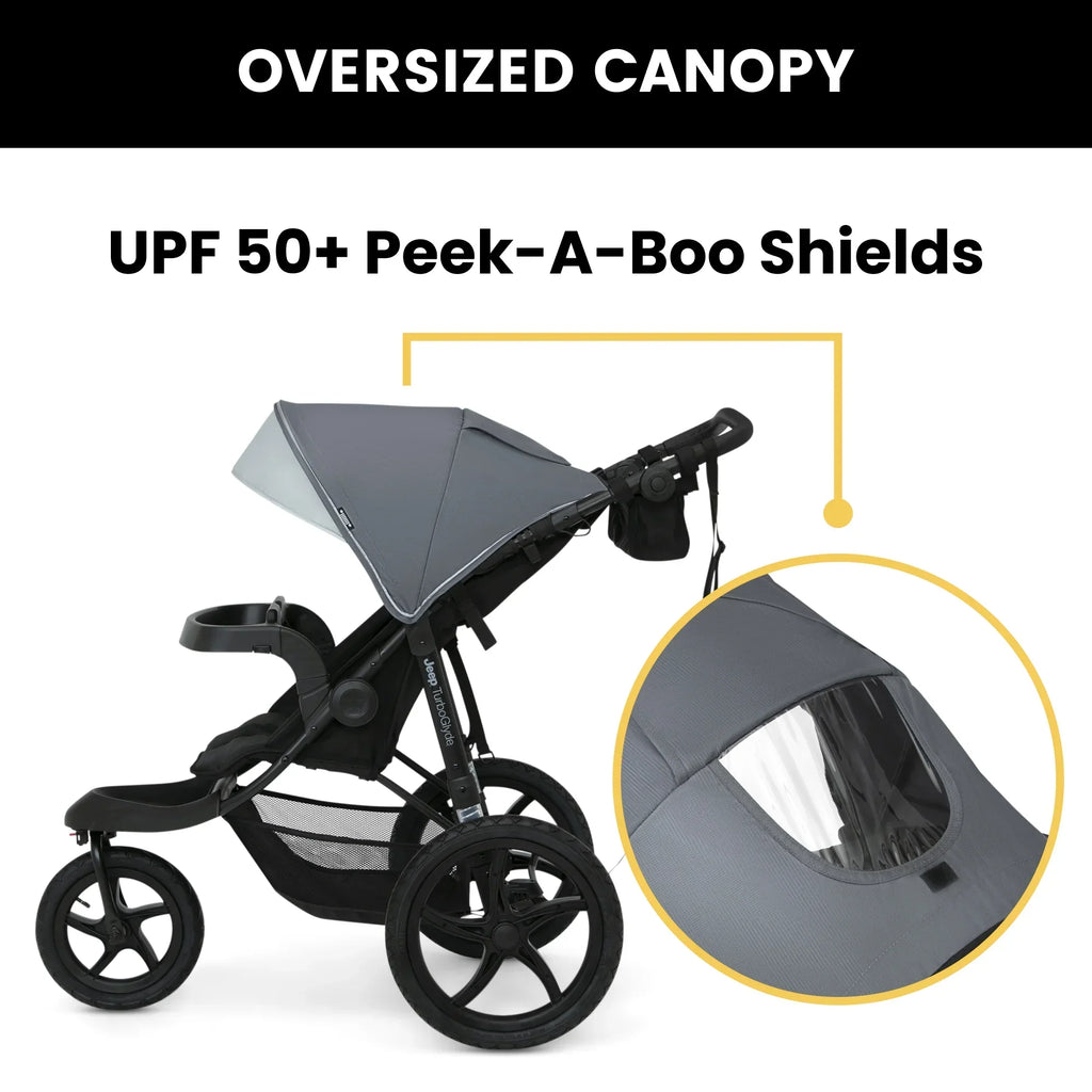 2026 NewJeep TurboGlyde Jogging Stroller by Delta Children, Black