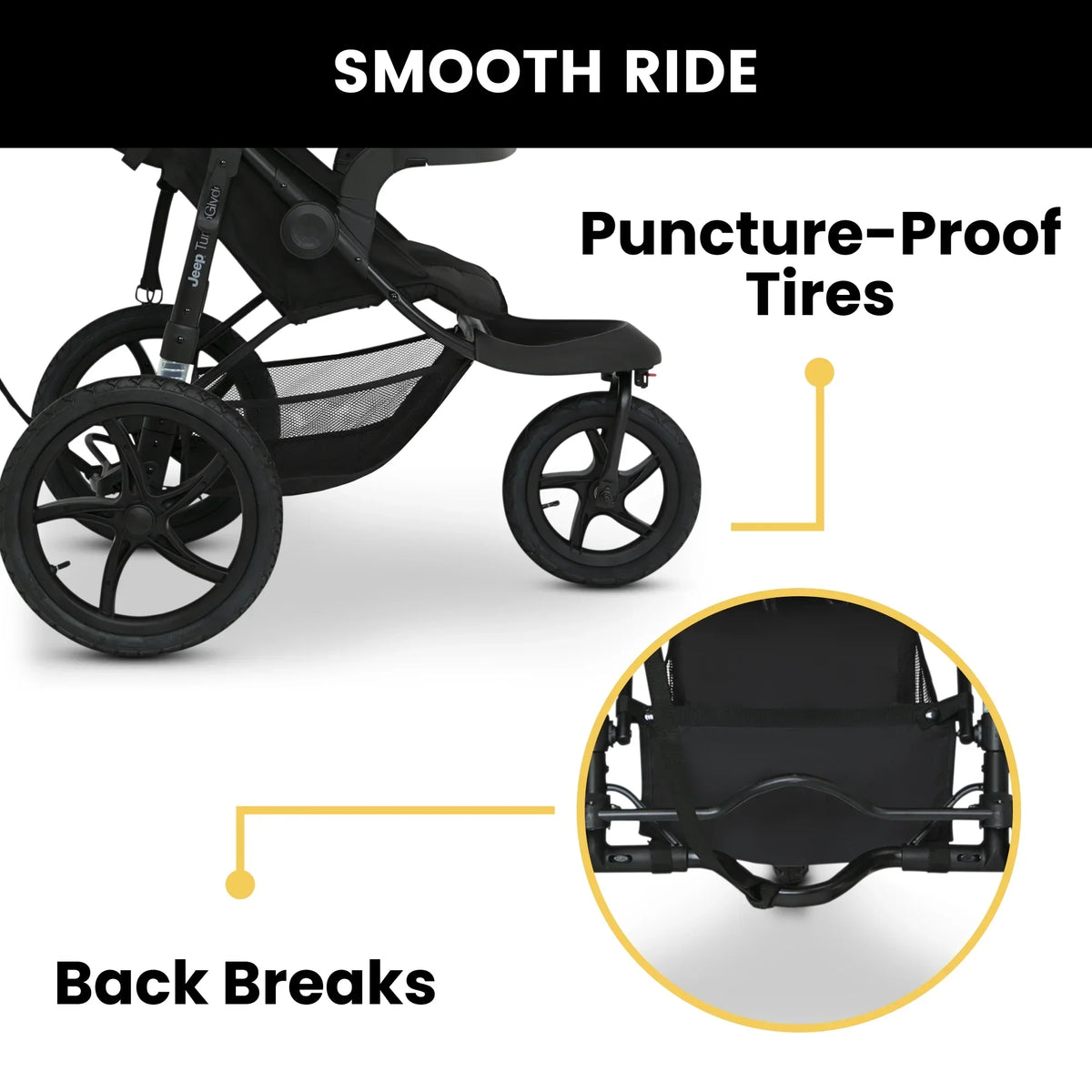 2026 NewJeep TurboGlyde Jogging Stroller by Delta Children, Black