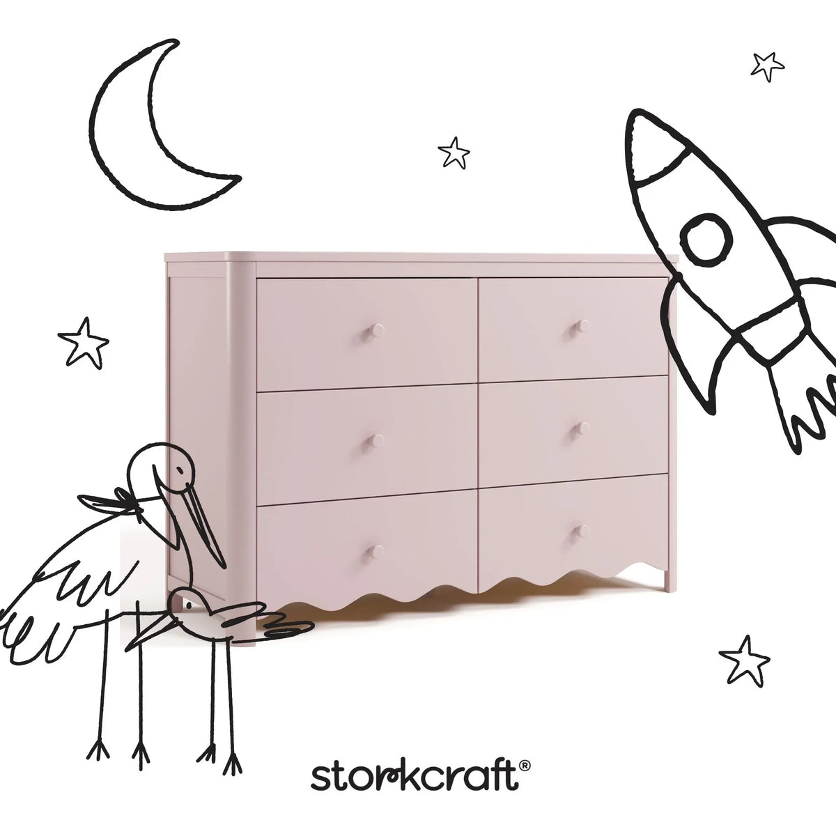 2026 NewStorkcraft Casablanca 6 Drawer Nursery Dresser, Sage