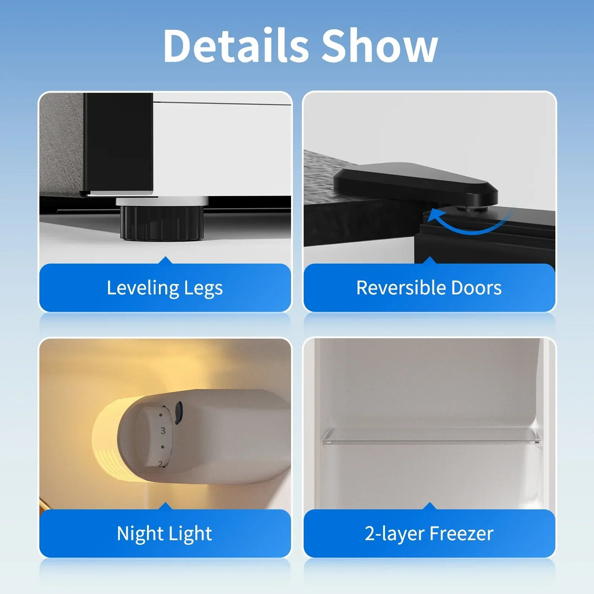 2026 NewBANGSON 4.0 Cu.ft Small Refrigerator with Freezer,2 Door, Small Fridge with Freezer with Bottom Freezer,Silver
