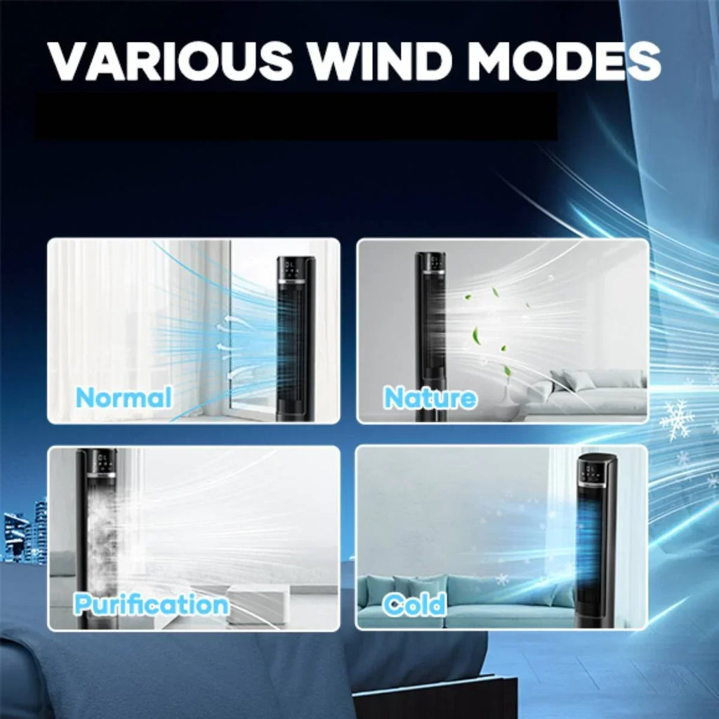 2026 NewMaxKare 3-in-1 Tower Fan, Air Cooler with FCC & ETL, Humidifier for Office & Bedroom, 40'' High, White