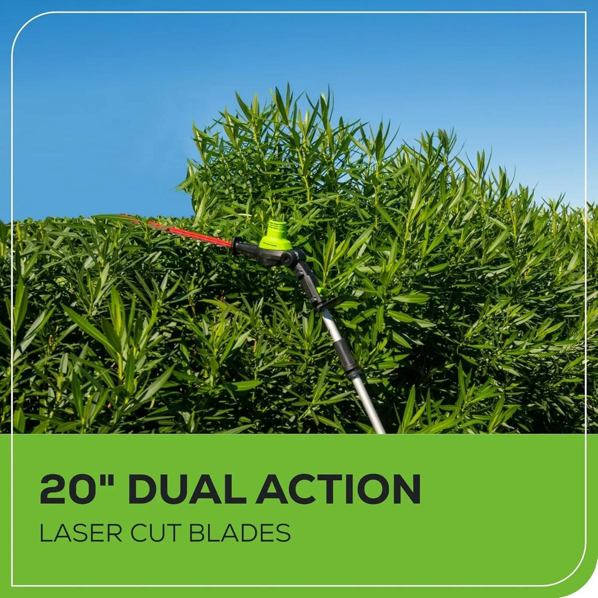 2026 NewGreenworks 60V 20" Brushless Cordless Battery Powered Pole Hedge Trimmer, 2.0Ah Battery and Charger Included