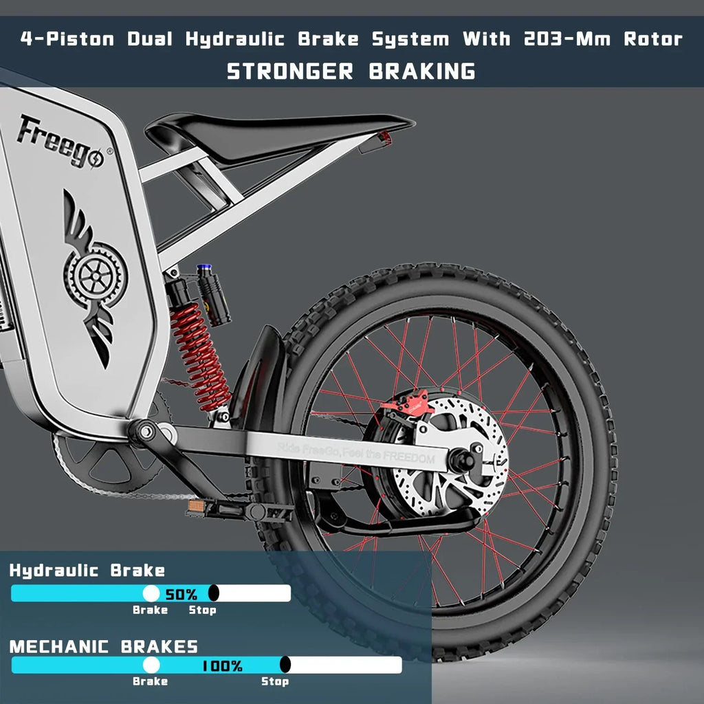 2026 New50MPH Electric Dirt Bicycle Freego X2 Pro,6000W(Peak)Motor Electric Motorcycle, Electric Bike for Adults, 60V30AH Battery, 19x2 Tire Full Suspension Hydraulic Brake Half Throttle UL2849