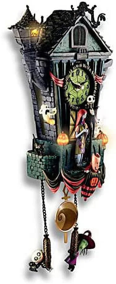 2026 NewThe Bradford Exchange The Nightmare Before Christmas Cuckoo Clock, 21 inches, Musical, Light-Up, Limited Edition