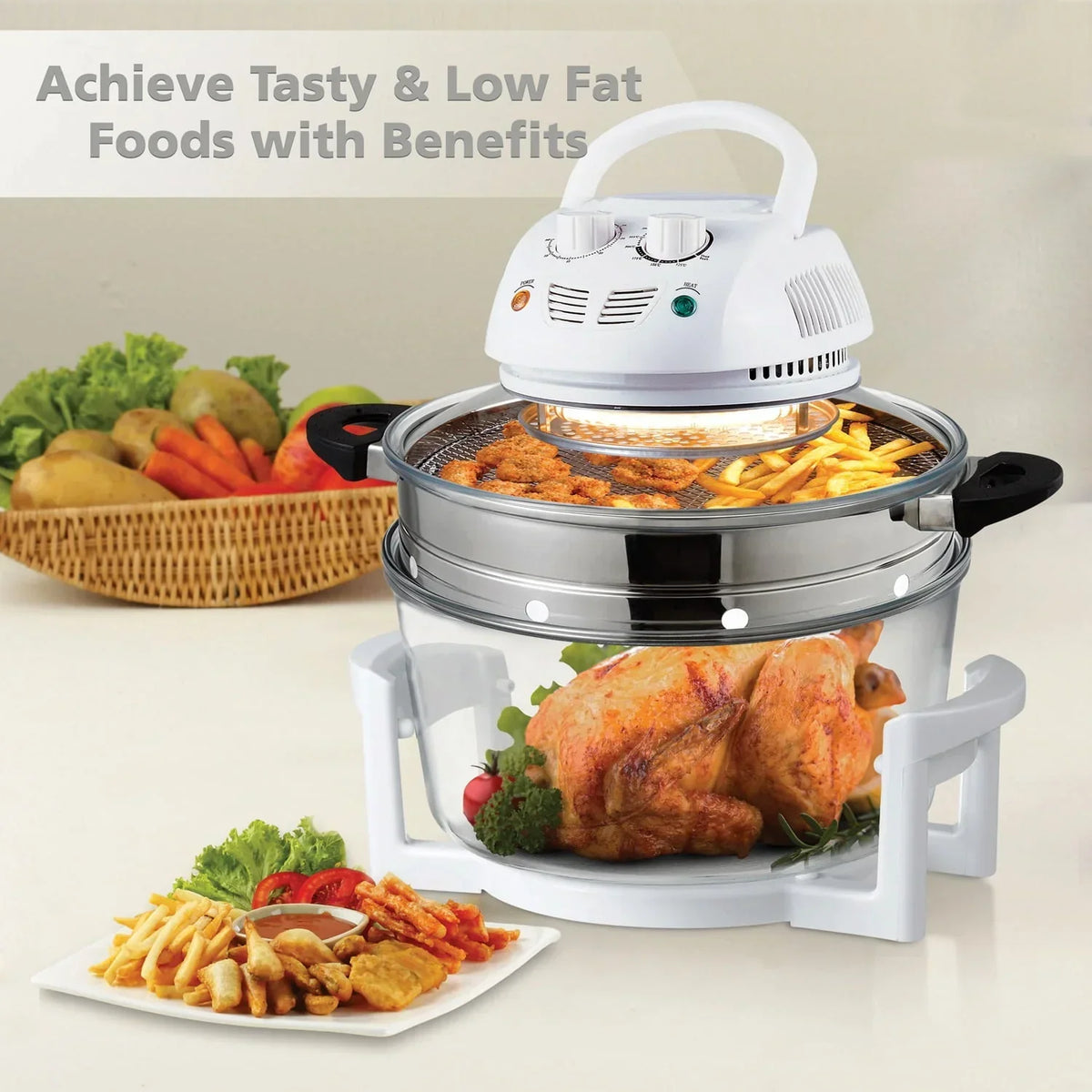 2026 NewNutrichef Halogen Oven Air-fryer/infrared Convection Cooker