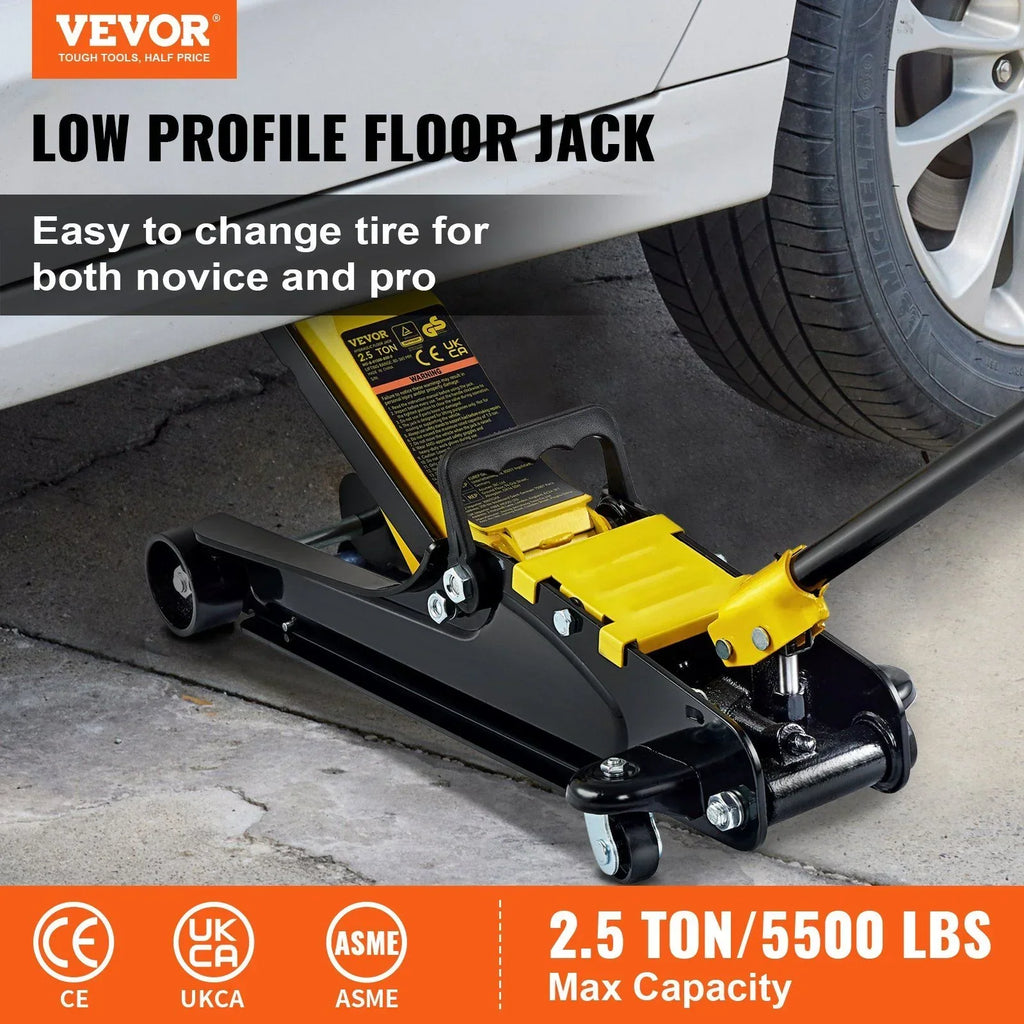 2026 New2.5 Ton Low Profile Floor Jack - Heavy Duty Steel Hydraulic Pump for Cars & SUVs