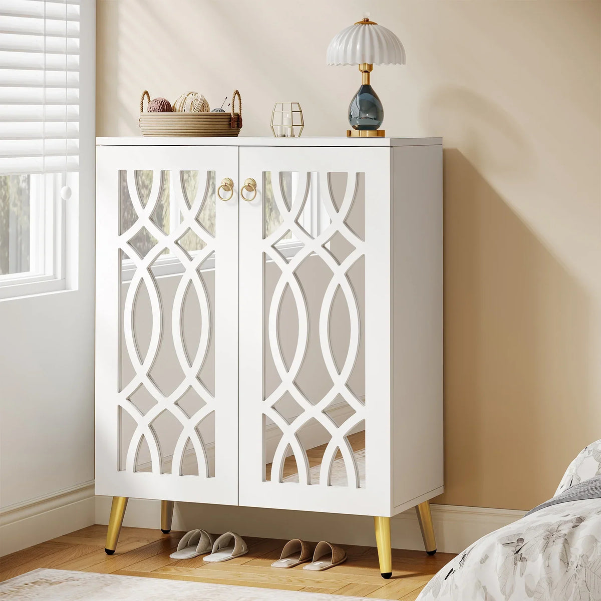 2026 NewTribesigns Large Wooden Freestanding 25-Pair Shoe Rack Closet Storage Cabinet for Entryway, Bedroom