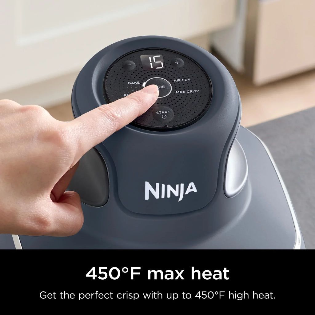 2026 NewNinja Crispi 4-in-1 Portable Glass Air Fryer Cooking System, 4-Qt & 6-Cup Containers, Cyberspace