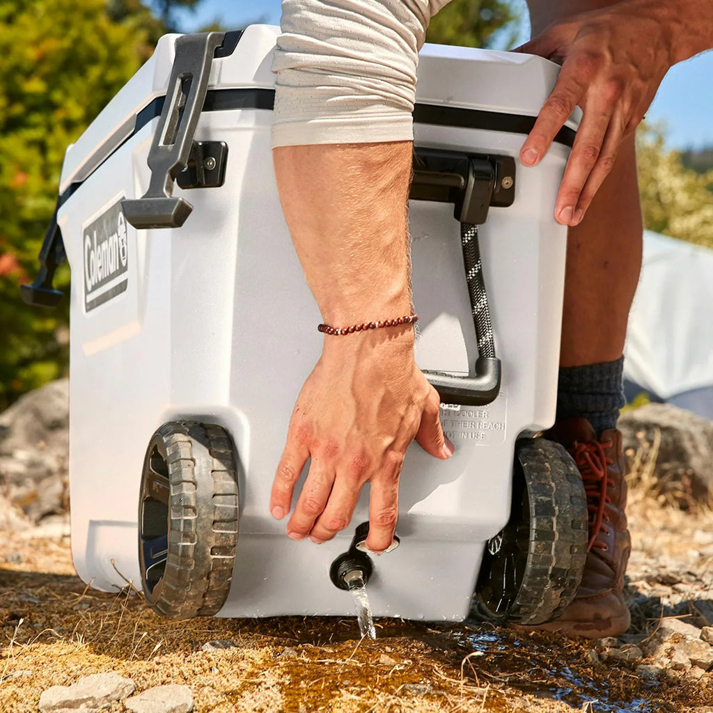 2026 NewColeman Convoy Series 65-Quart Hard Cooler with Wheels, up to 48 Cans, Brown Walnut Color