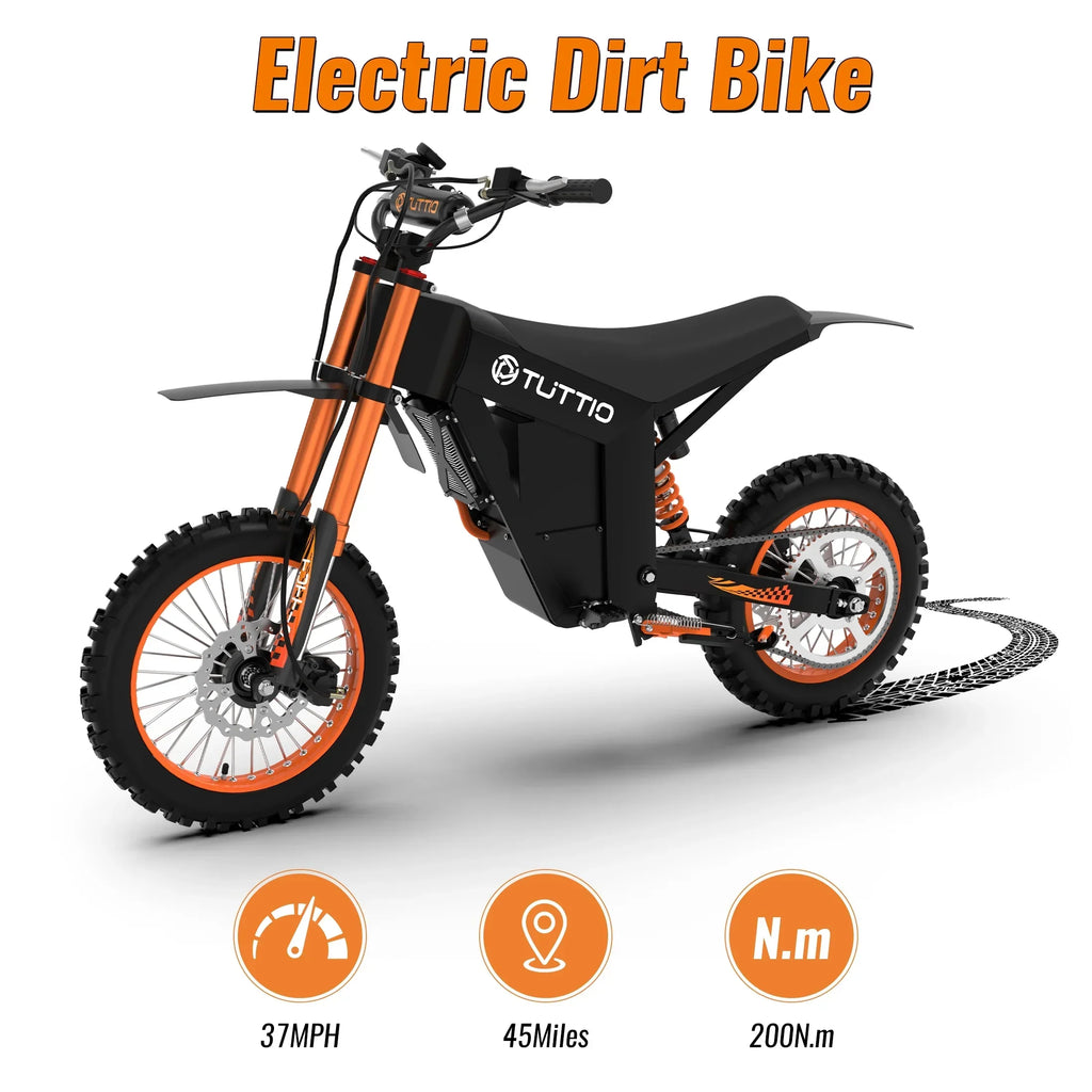 2026 NewTUTTIO Soleil01 Adult Electric Dirt Bike (with Branded Helmet), 2000W, 48V 21Ah Battery, 37Mph Full Suspension Mountain E-Bike, 200Nm Torque All-Terrain Electric Motorcycle