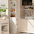 2026 NewLAUSAINT HOME Bathroom Storage Cabinet, Tall Thin White Storage with 2 Adjustable Shelves & 3-level Drawers for Home, Kitchen