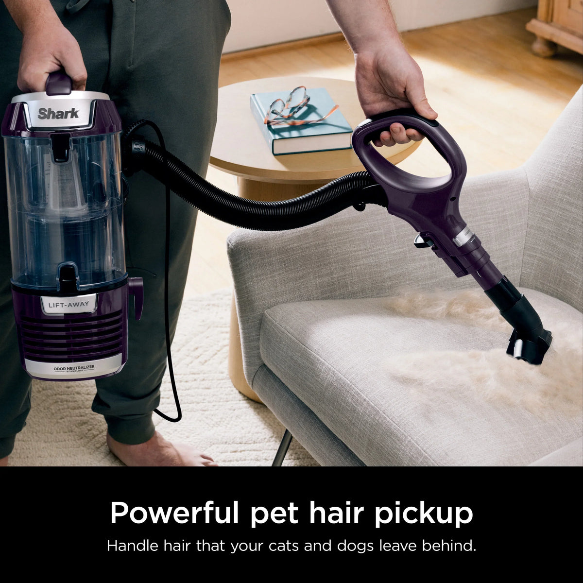2026 NewShark Upright Vacuum, Lift-Away, Pet Friendly, Bagless, PowerFins HairPro & Odor Neutralizer Technology, Hard Floor and Carpet, Self Cleaning Brushroll, Anti Allergen &Swivel Steering, ZD550, Purple