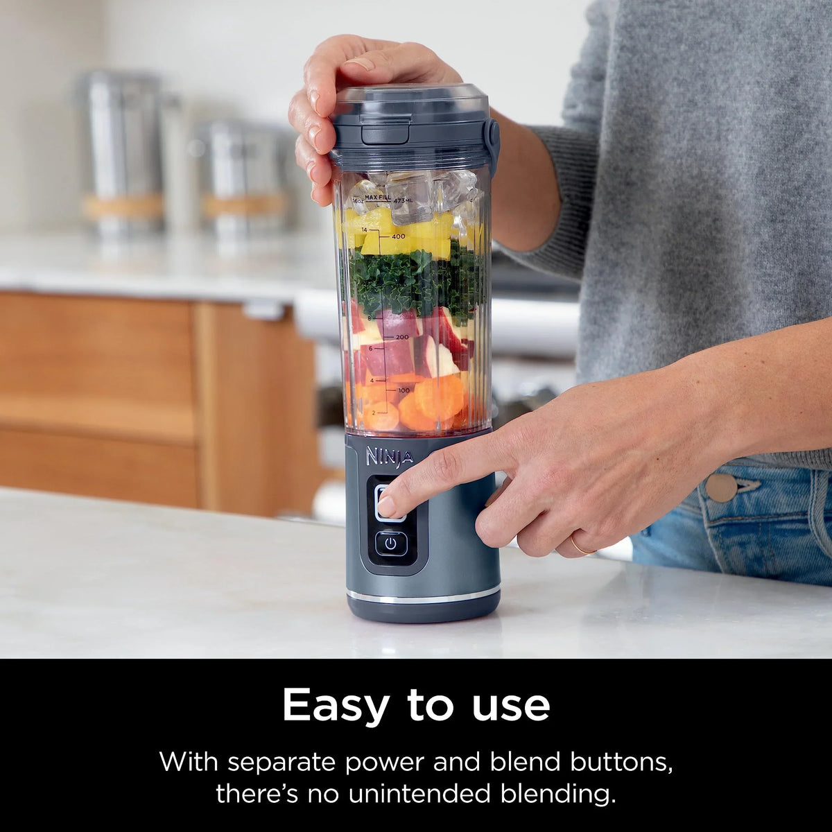2026 NewNinja Blast Portable Blender, Cordless, 18oz. Vessel, Personal Blender for Shakes & Smoothies, BPA Free, Leakproof Lid & Sip Spout, USB-C Rechargeable, Dishwasher Safe Parts, Metallic Purple,