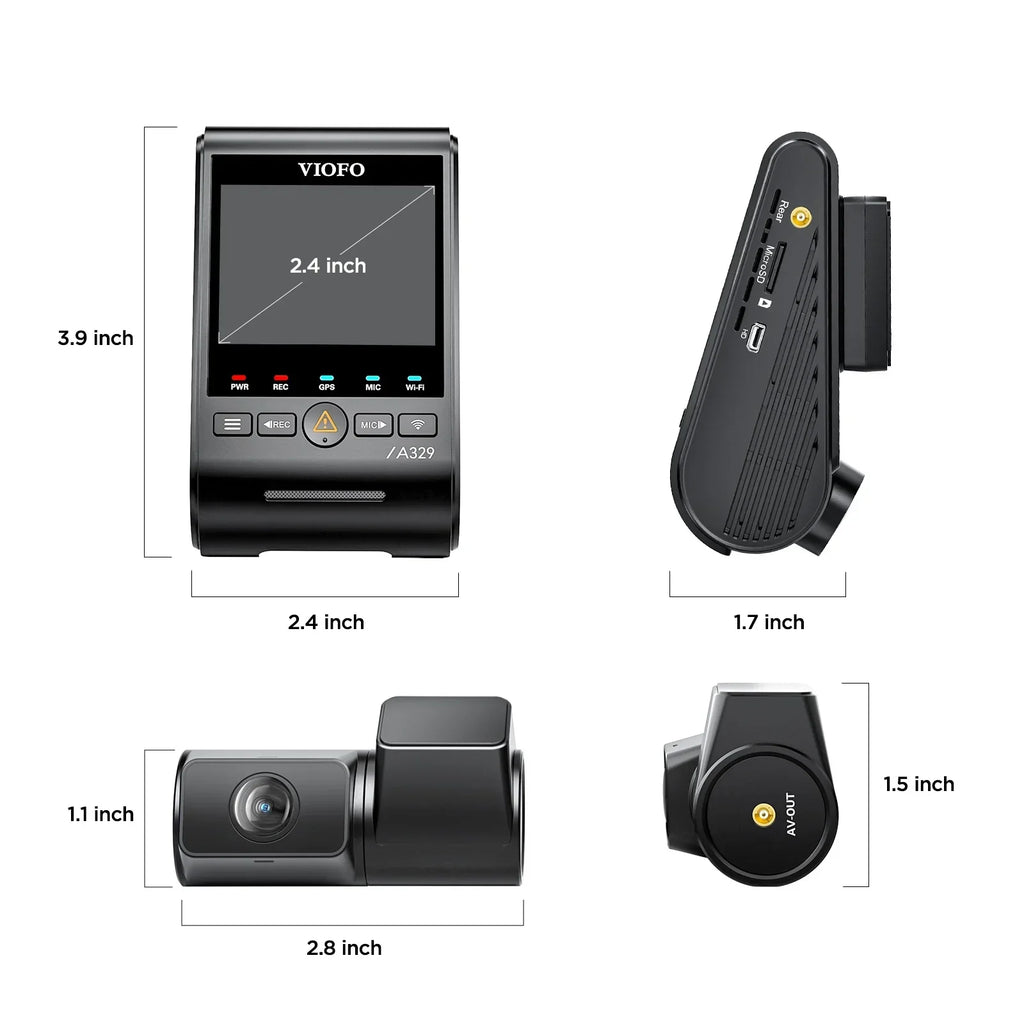 2026 NewVIOFO A329 2CH First 4K 60FPS Front and 2K Rear Wi-Fi 6 Dash Cam HDR with Sony STARVIS 2 Sensors Support SSD Storage