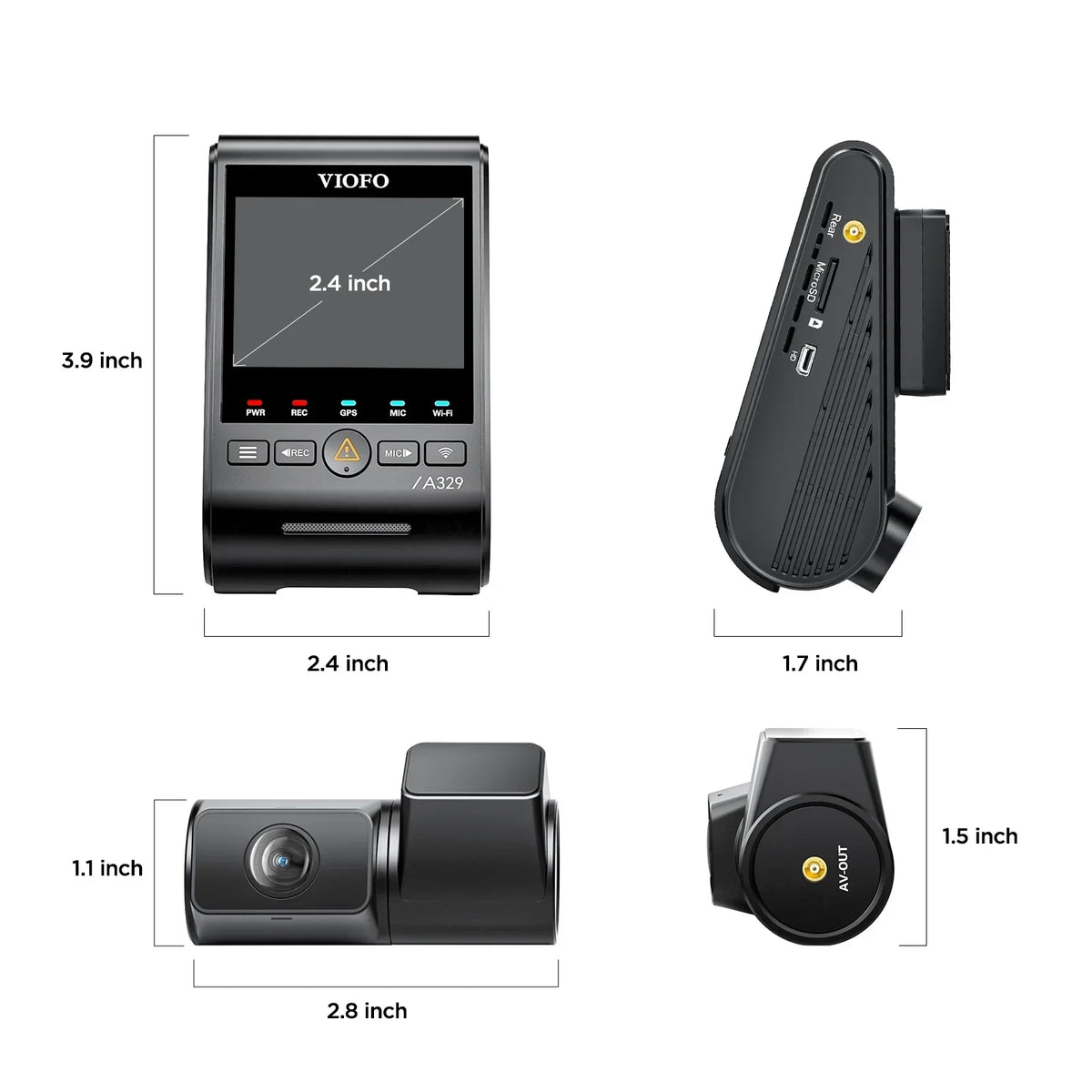 2026 NewVIOFO A329 2CH First 4K 60FPS Front and 2K Rear Wi-Fi 6 Dash Cam HDR with Sony STARVIS 2 Sensors Support SSD Storage
