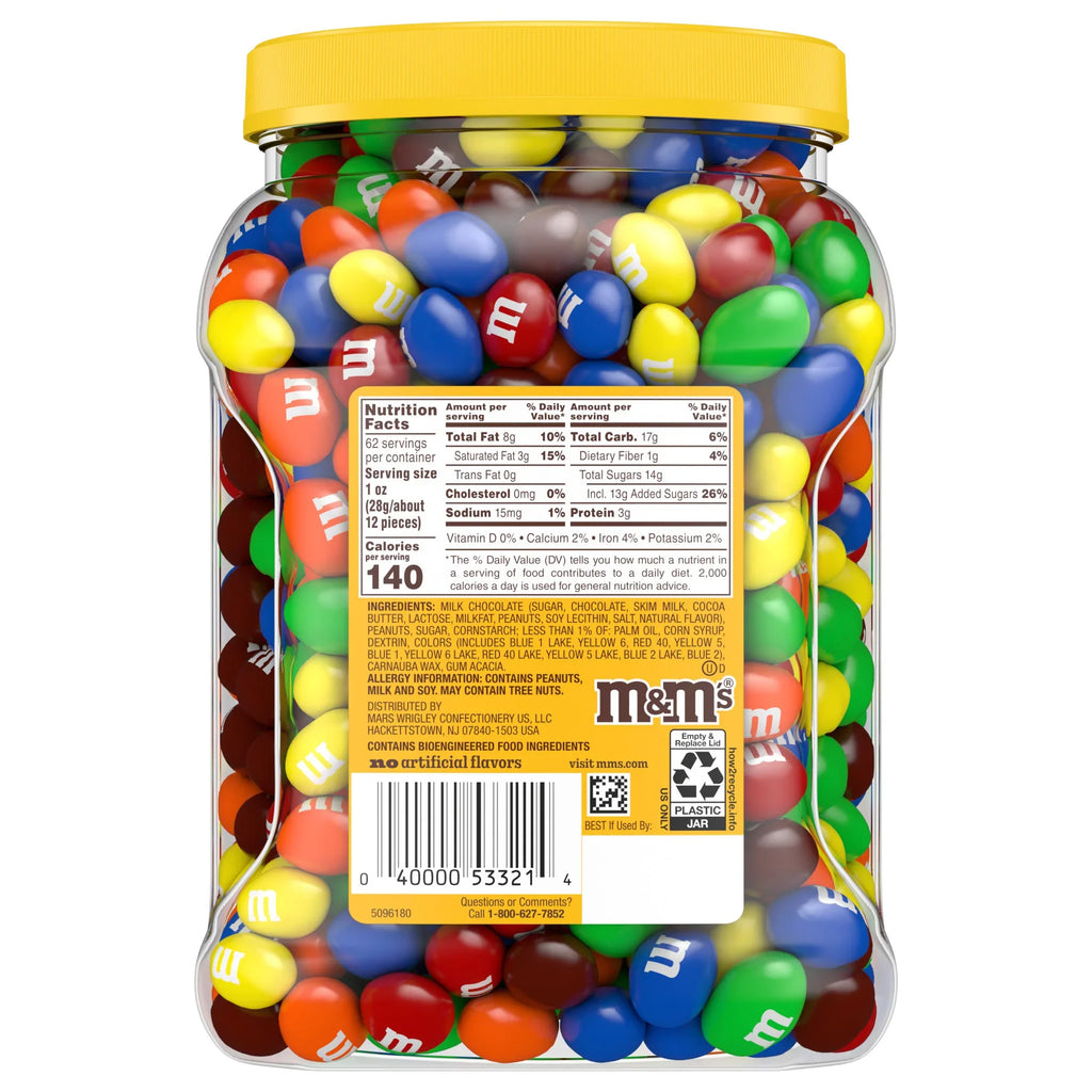 2026 NewM&M's Chocolate Candy, Peanut, 62 oz Jar