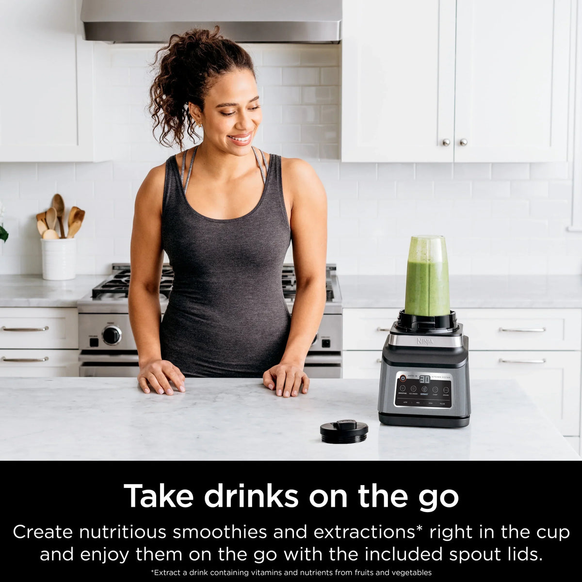 2026 NewNinja Professional Plus Kitchen System, 1400 Watts, 5 Presets for Smoothies, Chopping, Dough with Auto IQ, 72-oz.* Blender Pitcher, 64-oz. Processor Bowl, 24-oz. To-Go Cups, Black, BN800