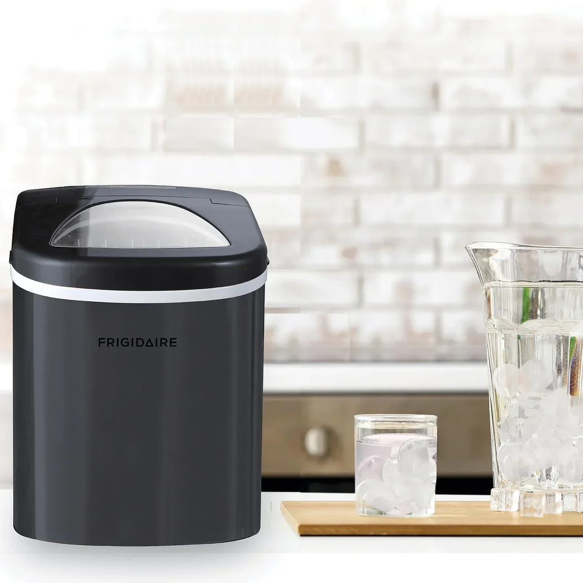 2026 NewFrigidaire Portable Self Cleaning Ice Maker, Black Stainless Steel, (EFIC117-Ssblack_Sc)
