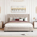 2026 NewSesslife Queen Bed Frame with Storage, New Upgraded Linen Upholstered Platform Bed with 3 Drawers, Queen Size Storage Bed with Headboard and Wooden Slats, No Box Spring Needed, Holds 500lbs, Beige