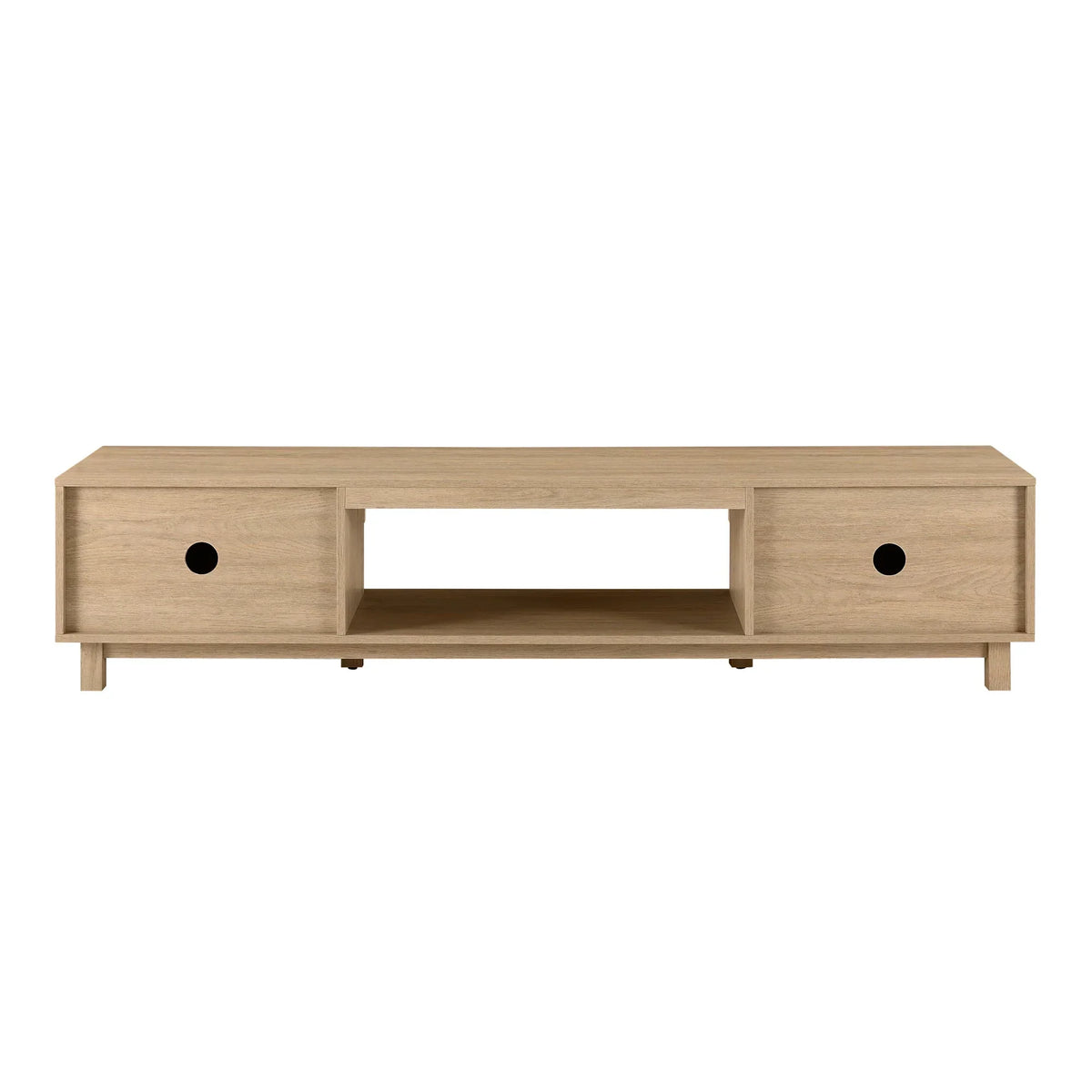 2026 NewWalker Edison Mid-Century Modern Reeded 2-Door TV Stand for TVs up to 80", Coastal Oak