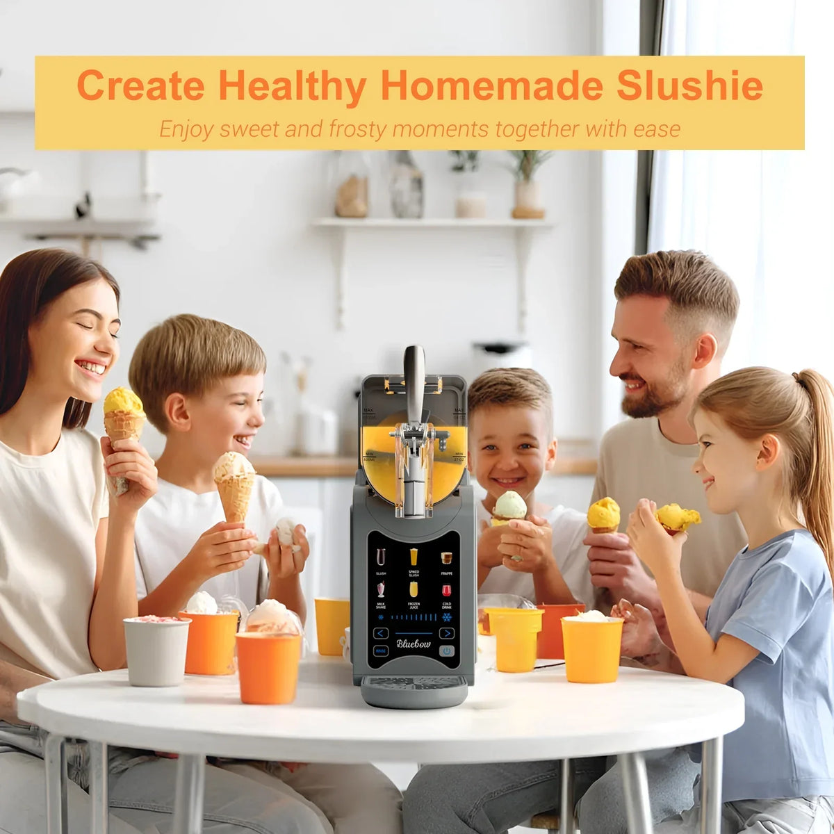 2026 NewBluebow Slushie Machine for Home, 88oz Vessel Slush Maker with 6 Presets, No Ice Needed, Frozen Drink Maker for Smoothie, Frappe, Milkshakes and More