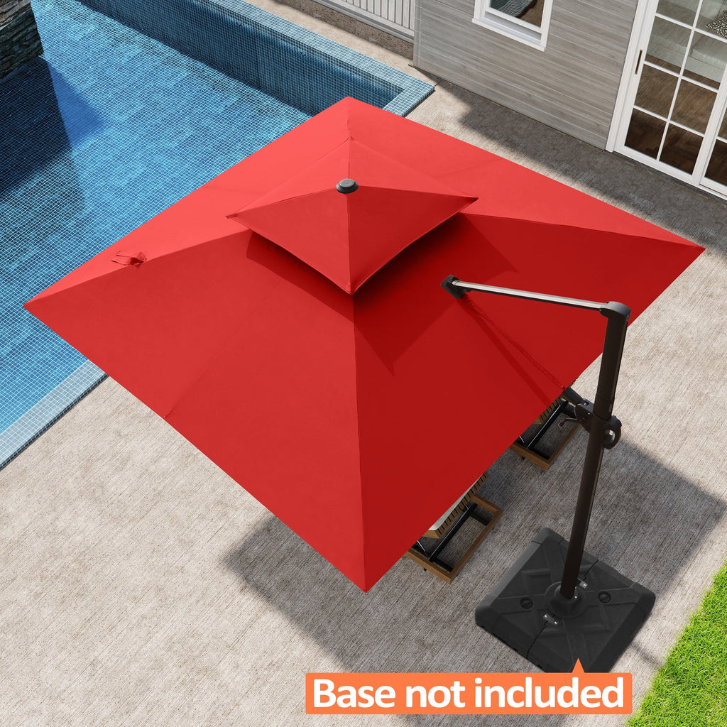 2026 NewPellebant 10 ft. x 10 ft. Square Double Top Patio Cantilever Umbrella, Navy Blue