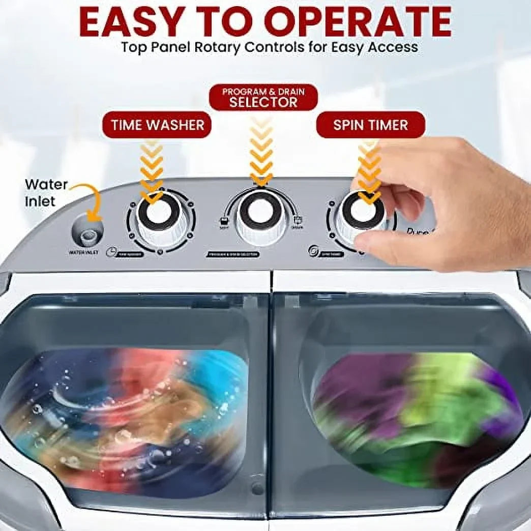 2026 NewPyle Pure Clean 110 Volt 2 in 1 Compact and Portable Washer and Dryer, Gray