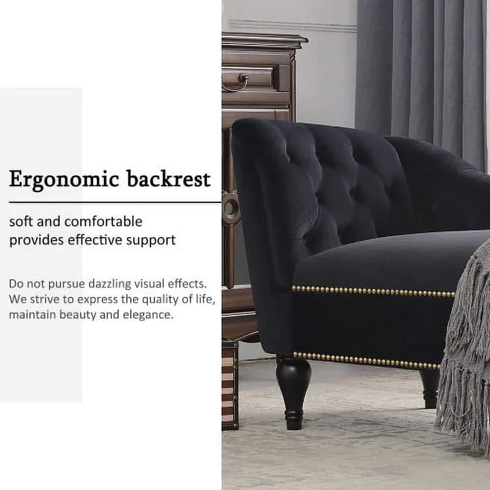 2026 NewTHINK 30,Velvet Chaise Lounge with Rolled Arm, 58” Upholstered Sofa Lounge Chair for Living Room Bedroom