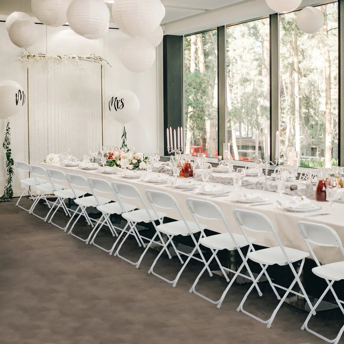 2026 NewKtaxon 10 Pack Commercial Plastic Folding Chairs Stackable Wedding Party Chairs Portable Chairs for Outdoor White