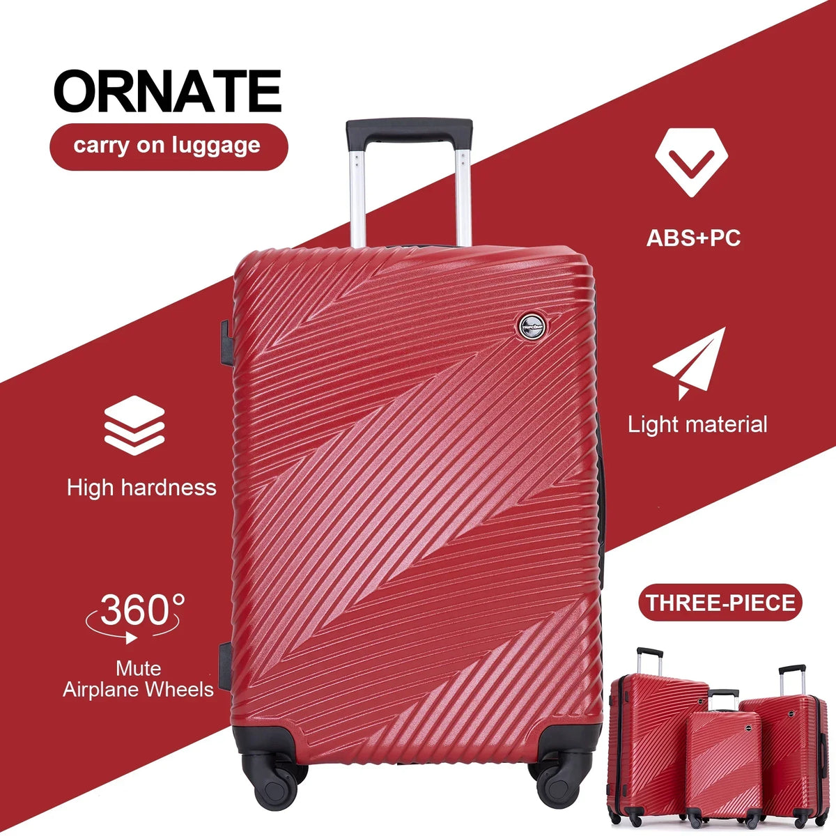 2026 NewTripcomp Luggage 3 Piece Set,Suitcase with Spinner Wheels Hardside Lightweight Luggage 20in24in28in.(Blue)